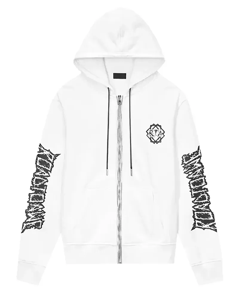 RTA Floyd "White Metal Road To Awe" Kapuzenjacke - Weiß Weiß