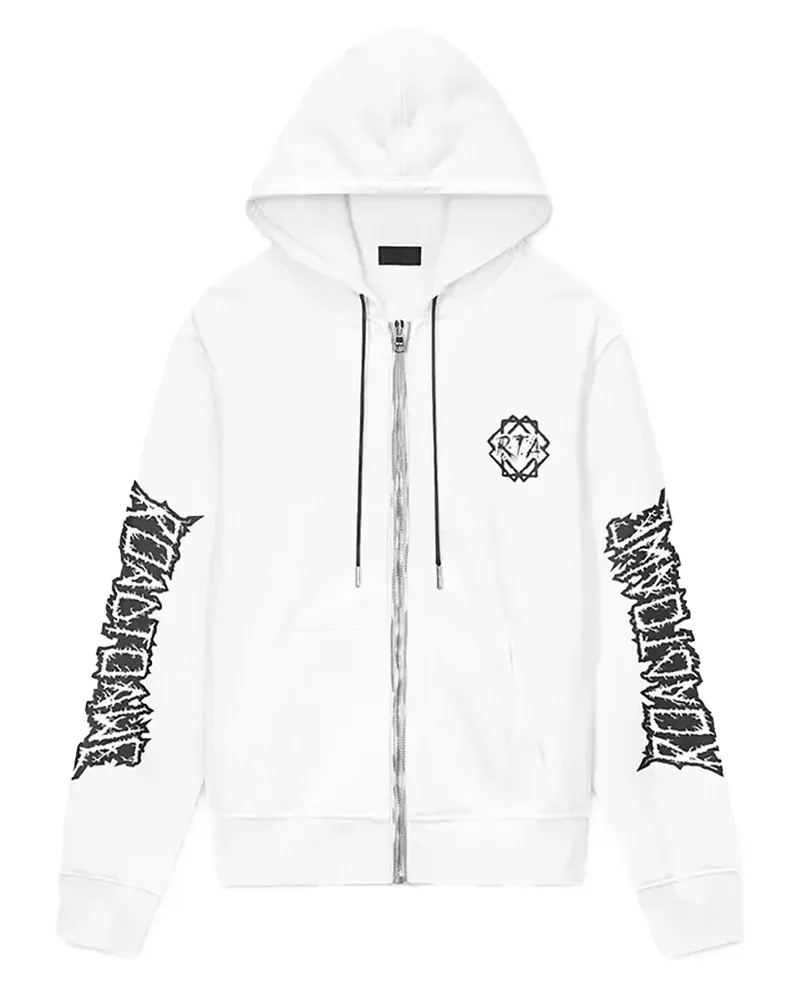 RTA Floyd "White Metal Road To Awe" zip-up hoodie - Weiß Weiß