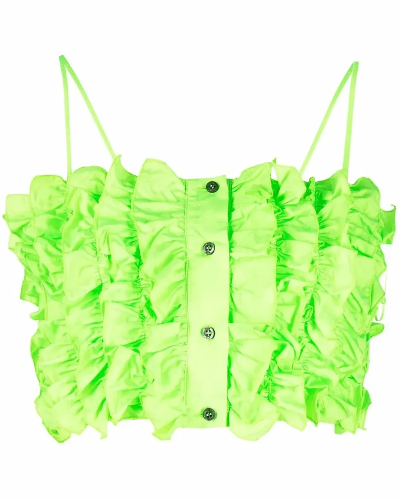 MSGM Cropped-Top mit Rüschen - Grün Grün