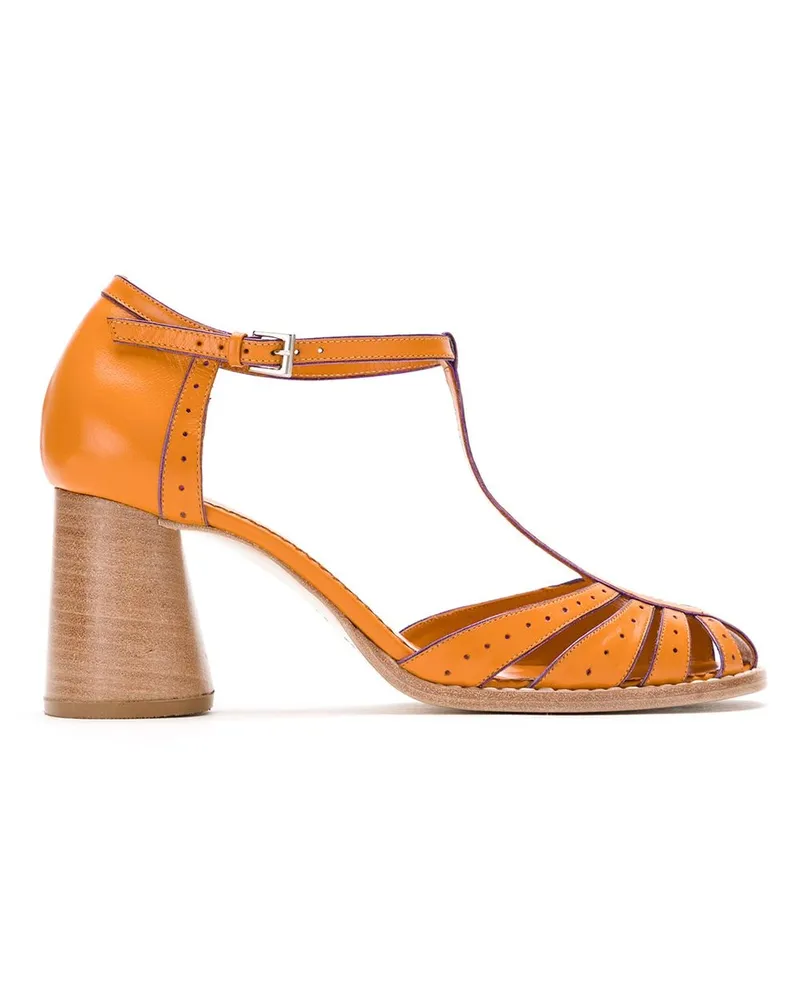 Sarah Chofakian Pumps mit Blockabsatz - Orange Orange
