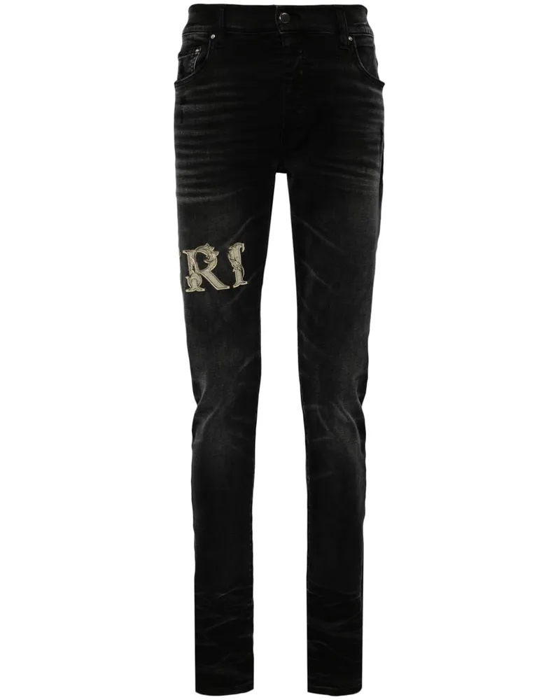 Amiri Skinny-Jeans mit Logo-Applikation - Schwarz Schwarz