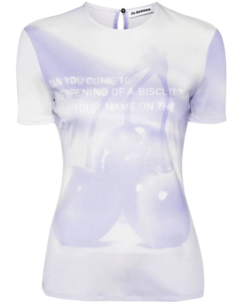 Jil Sander T-Shirt mit grafischem Print - Blau Blau