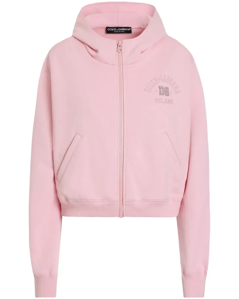 Dolce & Gabbana Hoodie mit Logo-Stickerei - Rosa Rosa