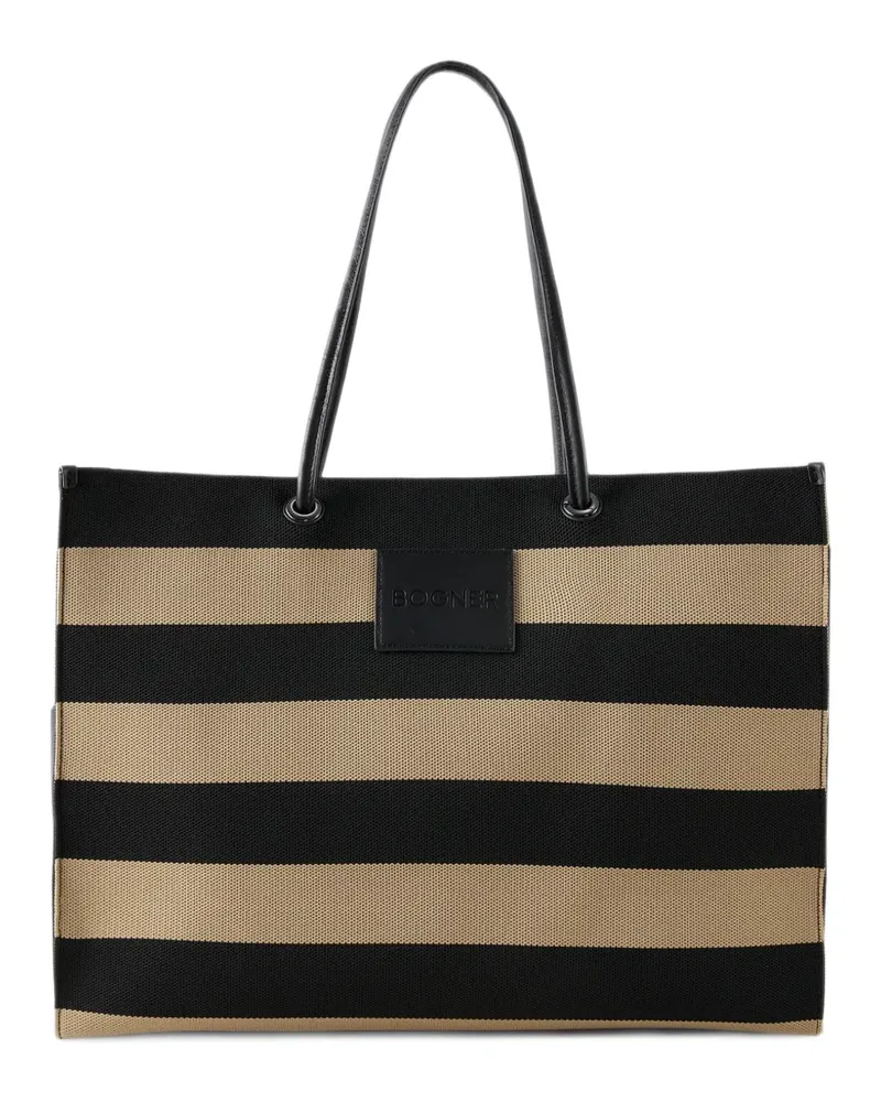 Bogner Gestreifte Vaduz Maylin Tote Bag aus Mesh - Schwarz Schwarz
