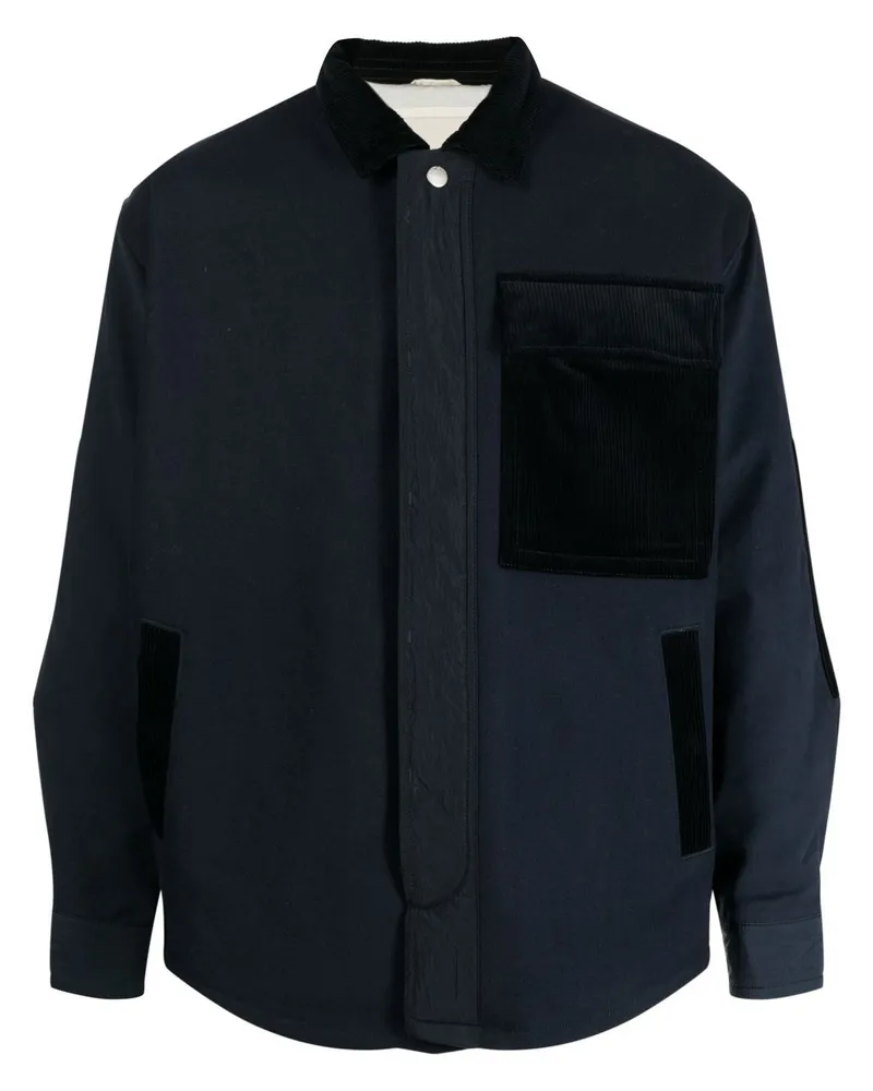 Emporio Armani Hemdjacke mit Cord-Detail - Blau Blau
