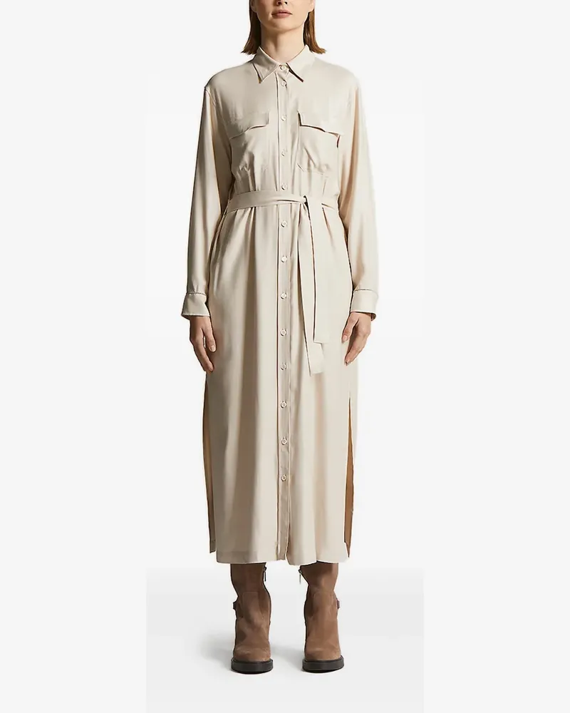 Peserico Midikleid mit Gürteltasche - Nude Nude