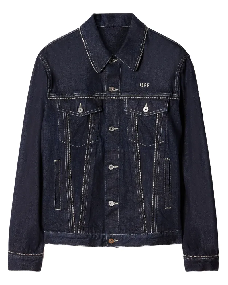 OFF-WHITE Jeansjacke mit Reißverschlussdetail - Blau Blau