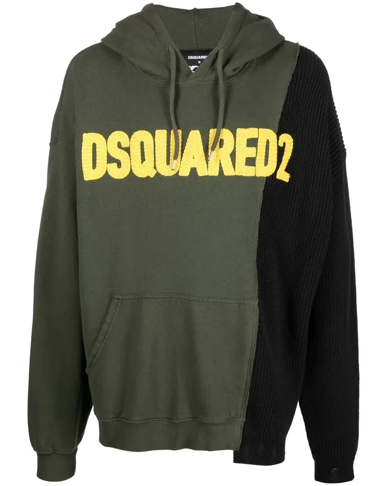 Dsquared2 Hoodie im Patchwork-Look - Grün Grün