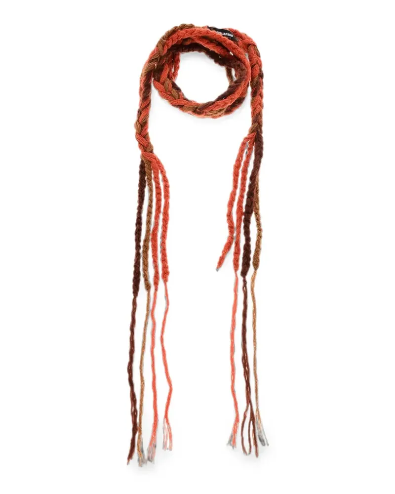 Dsquared2 braided-design scarf - Orange Orange
