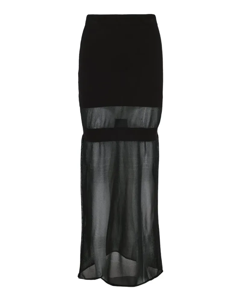 HACHE layered maxi skirt - Schwarz Schwarz