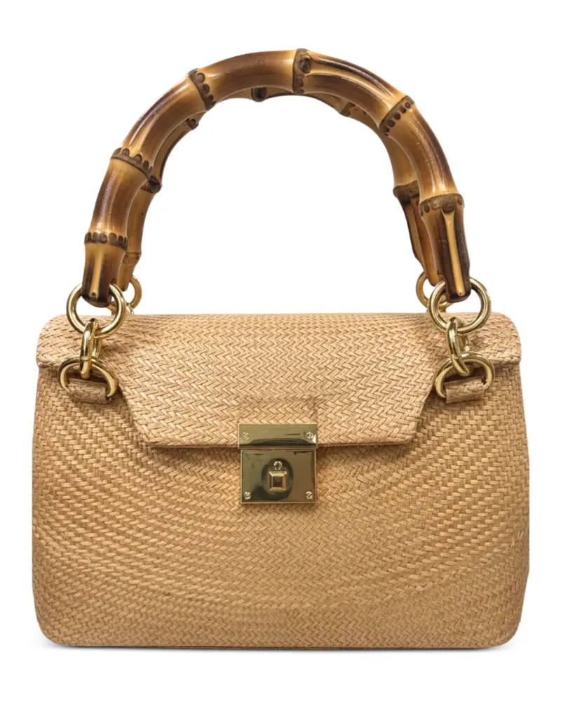 Serpui Jeanne bamboo-handle shoulder bag - Nude Nude
