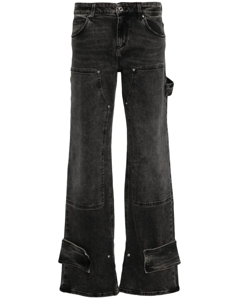 Blumarine Boyfit Cargo-Jeans Schwarz