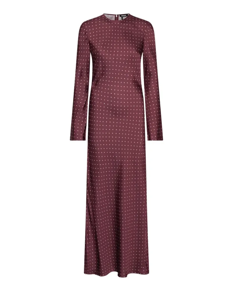 ROTATE Birger Christensen dot satin maxi dress Rot