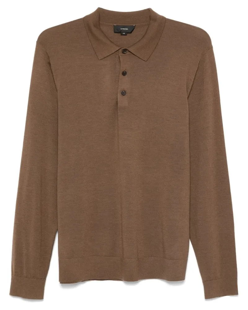 Vince Fein gestricktes Poloshirt - Braun Braun