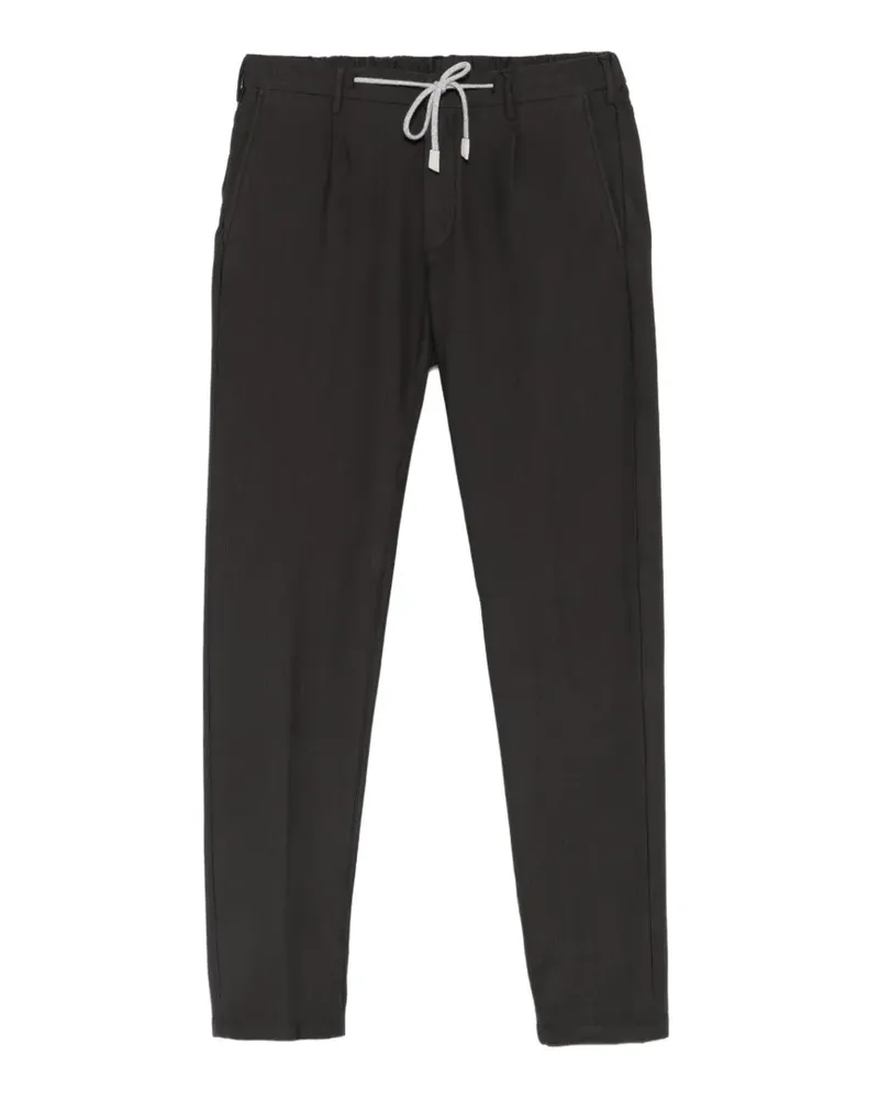 Eleventy drawstring-waist straight-leg trousers - Grau Grau