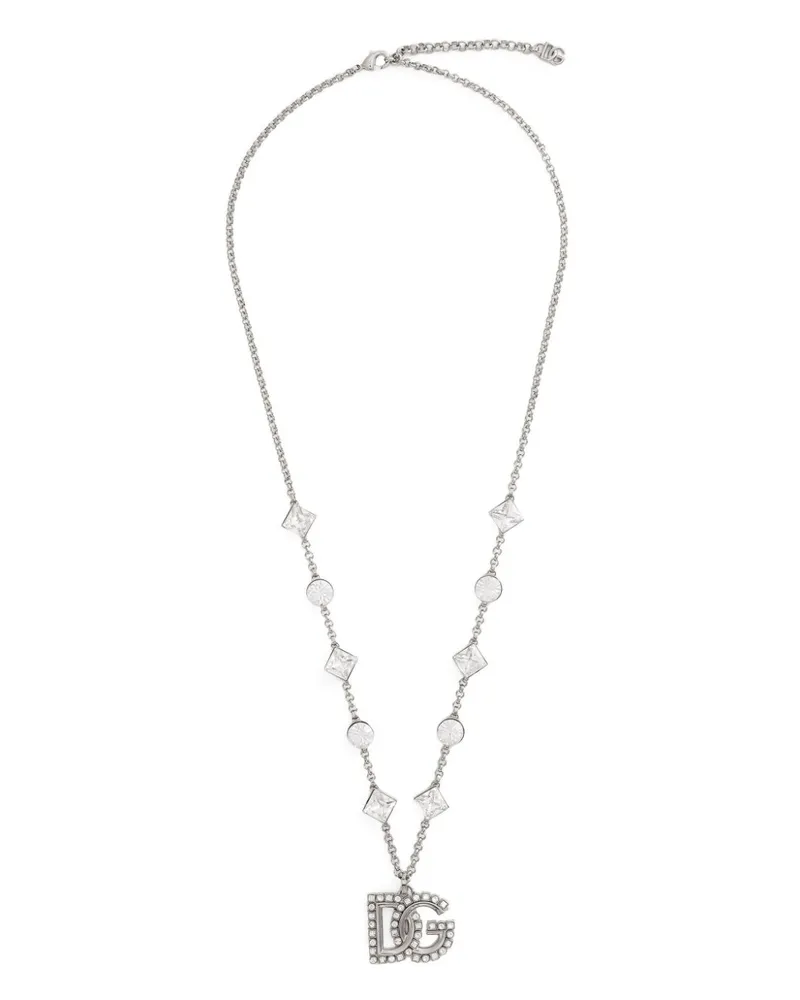 Dolce & Gabbana Halskette mit Logo-Anhänger - Silber Silber