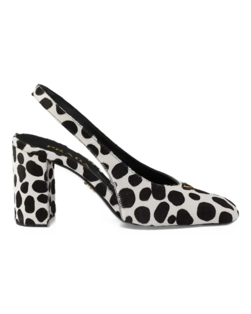 Prada calf-hair slingback pumps - Weiß Weiß