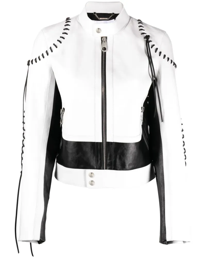 Chloé Lederjacke mit Stickerei - Weiß Weiß