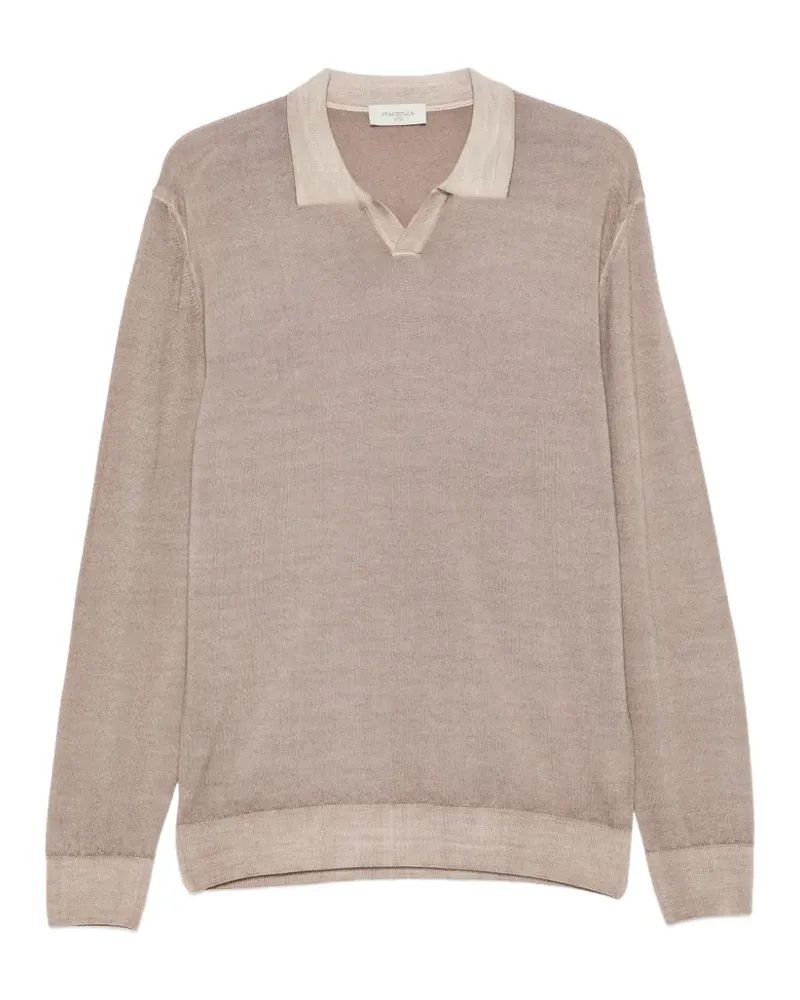 Piacenza Cashmere Pullover mit Poloshirtkragen - Nude Nude