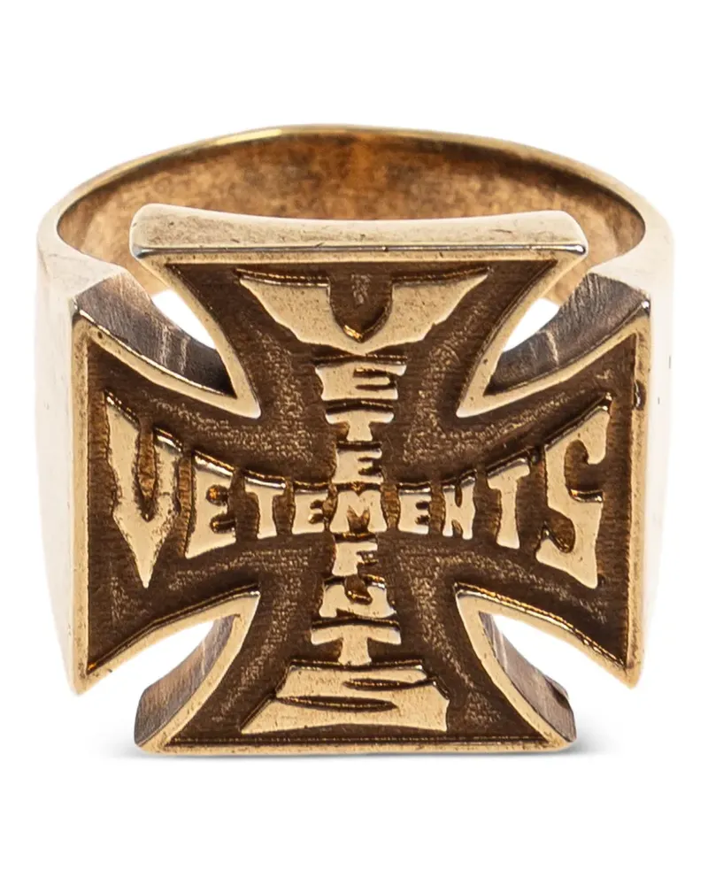 VETEMENTS cross ring - Gold Gold