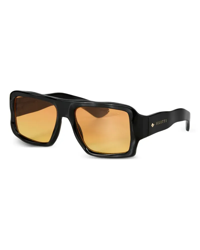 Seletti x Okia Kansas Sonnenbrille mit eckigem Gestell - Schwarz Schwarz