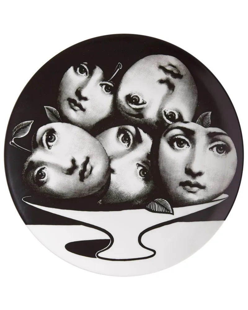 Fornasetti Tema e Variazioni n.104 Wandteller - Schwarz Schwarz