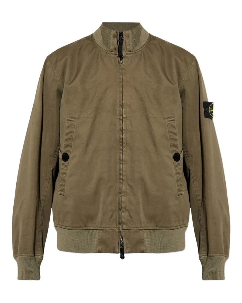 Stone Island Bomberjacke mit Kompass-Patch - Grün Grün