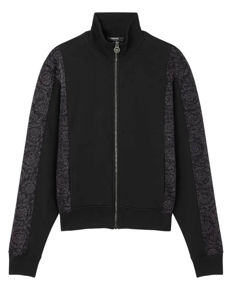Versace Lurex-Sweatshirt aus Barocco-Jacquard - Schwarz Schwarz