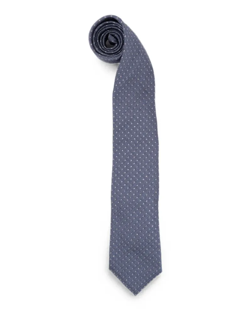 Brunello Cucinelli Seidenkrawatte mit geometrischem Muster - Blau Blau