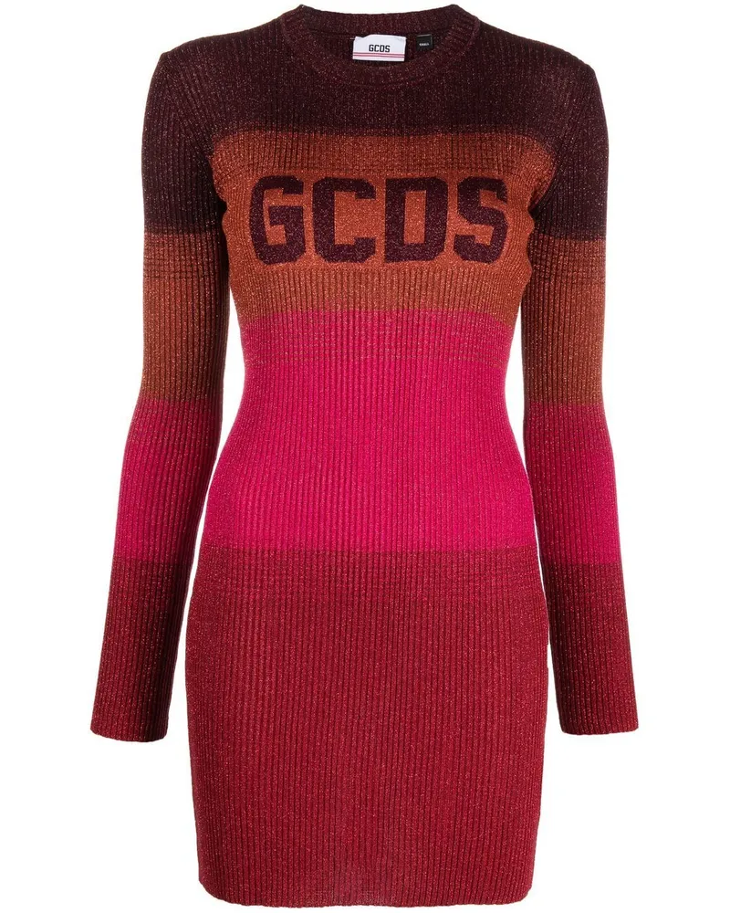 GCDS Gestreiftes Minikleid - Rot Rot