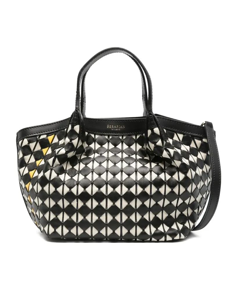 Serapian mini Secret mosaico tote bag - Schwarz Schwarz