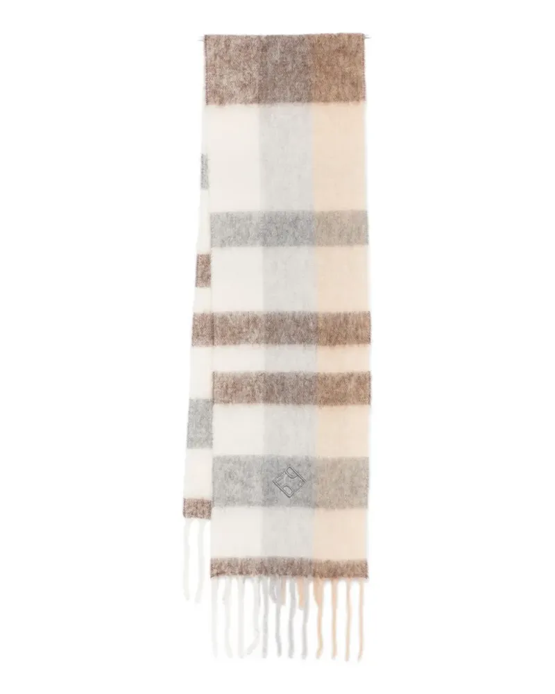 Peserico checked fringed scarf - Nude Nude