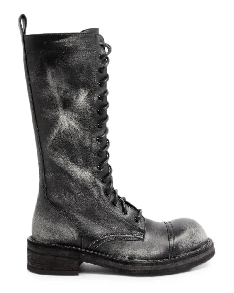 Ann Demeulemeester Stiefel aus gebürstetem Leder - Schwarz Schwarz