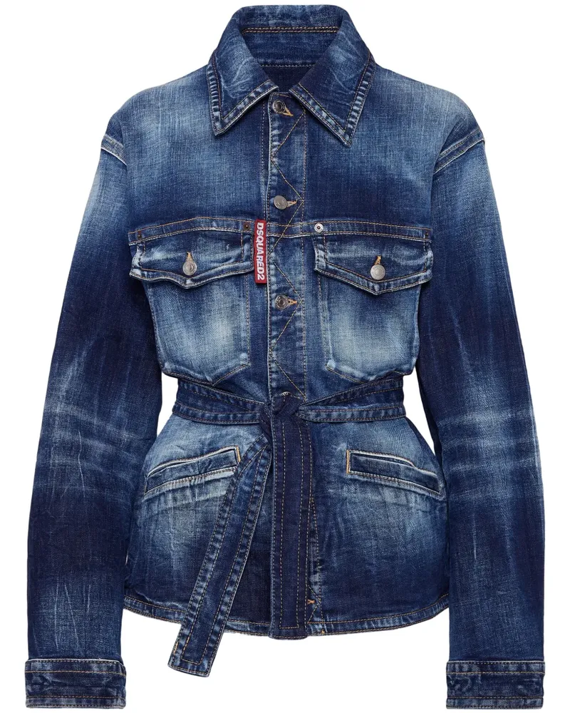 Dsquared2 Jeansjacke mit Gürtel - Blau Blau