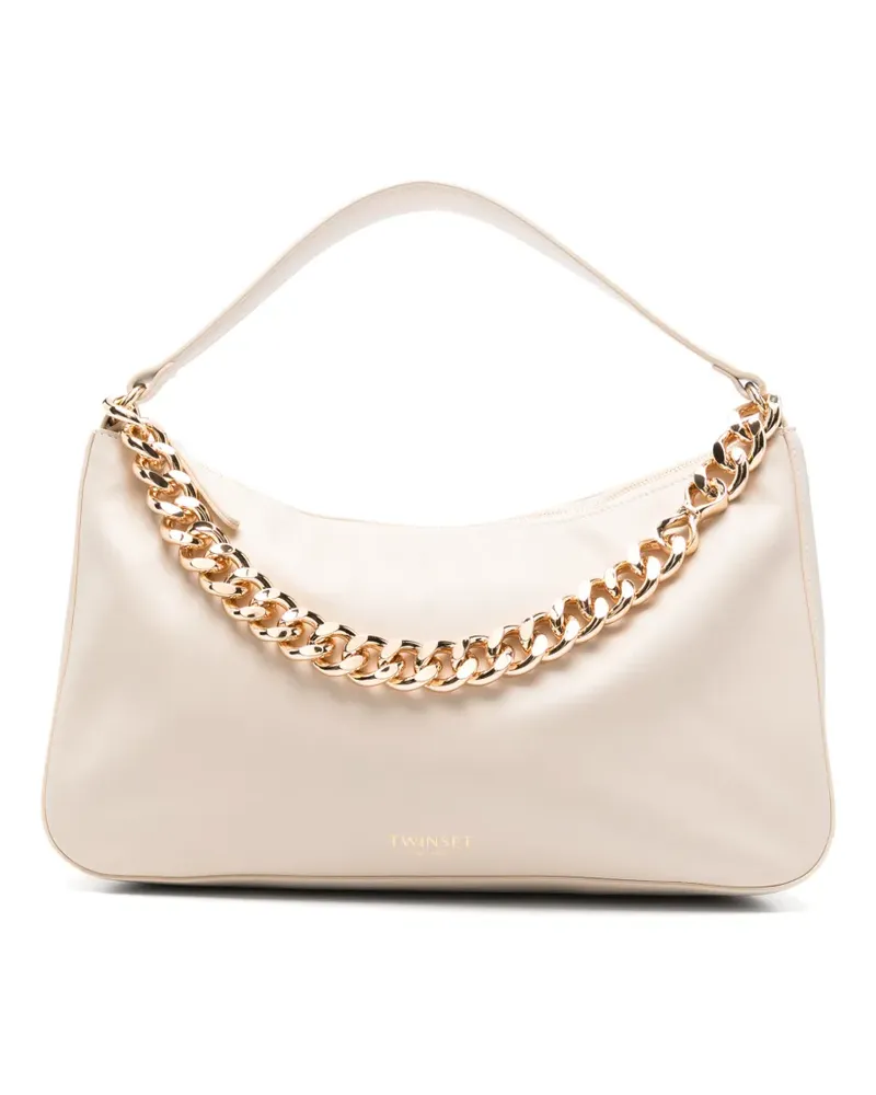 Twin-Set chain-detailed shoulder bag - Nude Nude
