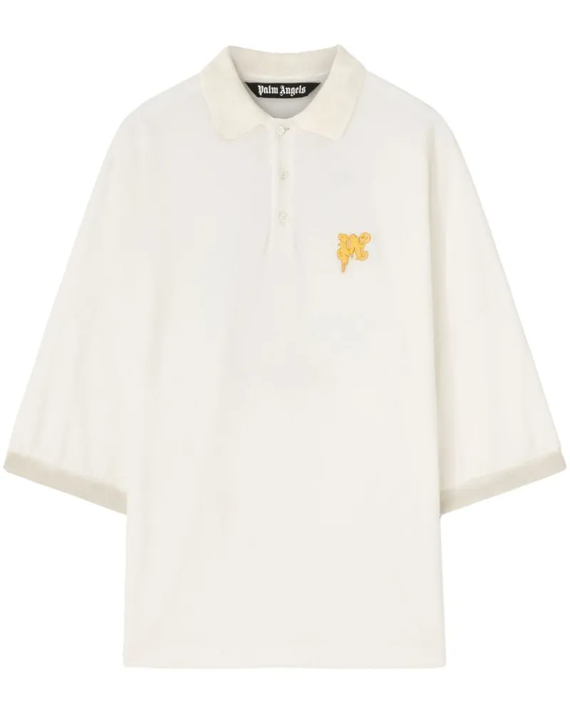 Palm Angels Poloshirt mit Logo-Print Weiß