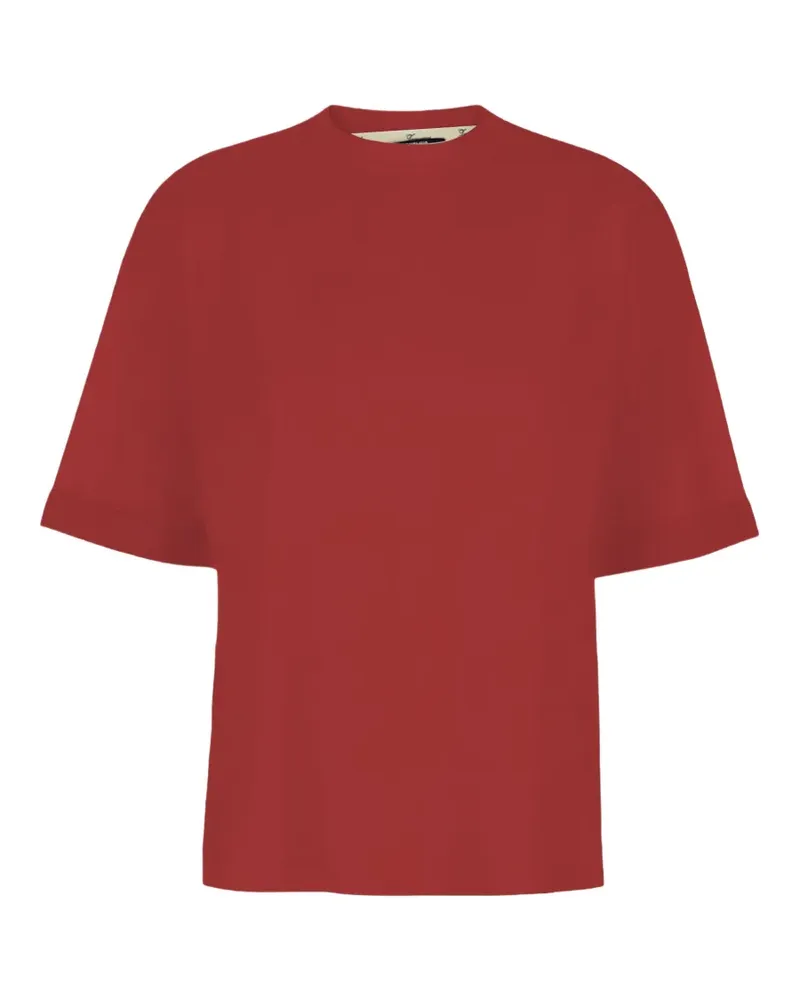 Jacquemus Kurzärmeliges T-Shirt mit Ripsband - Rot Rot