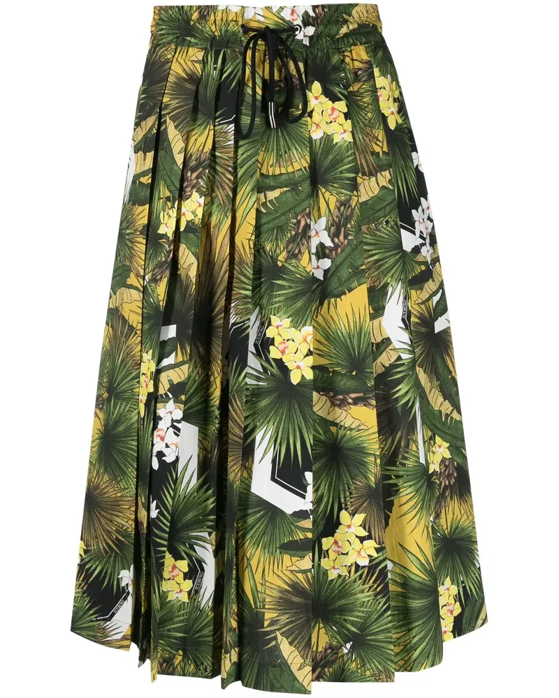 Iceberg Faltenrock mit tropischem Print - Grün Grün