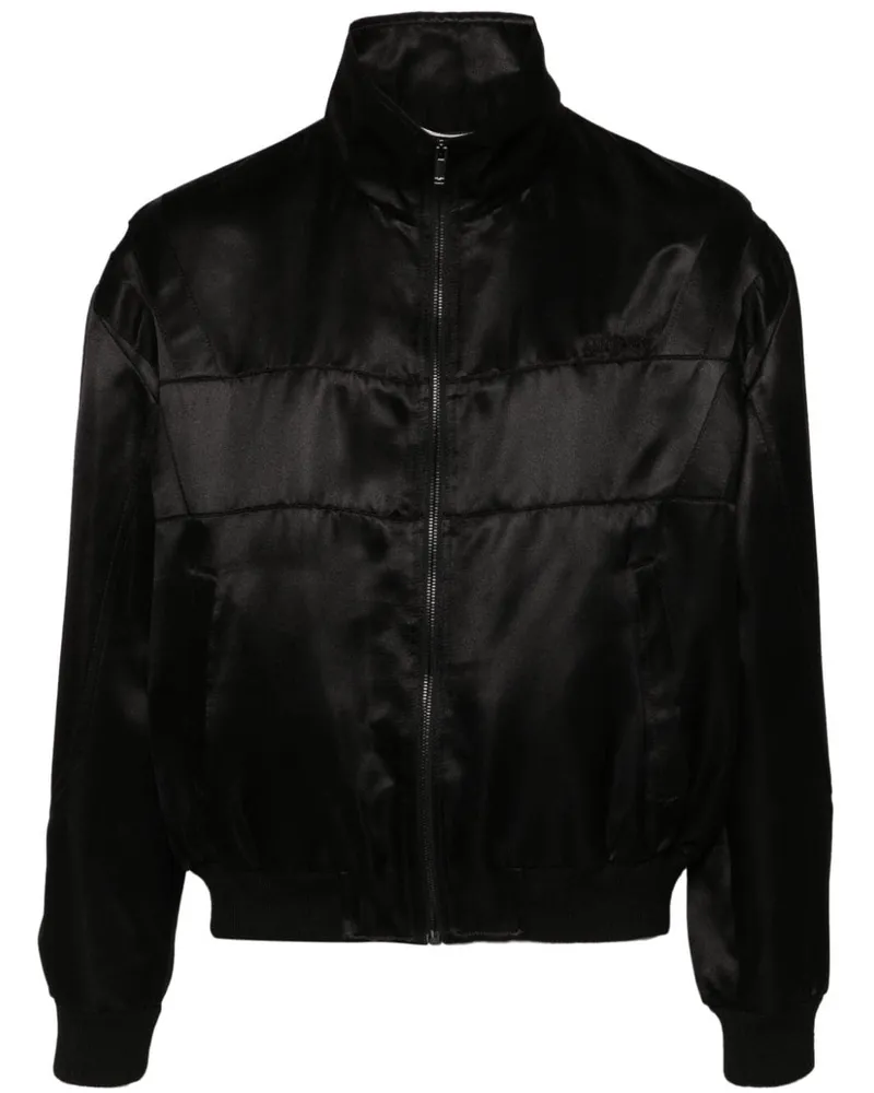 Saint Laurent Bomberjacke aus Satin - Schwarz Schwarz