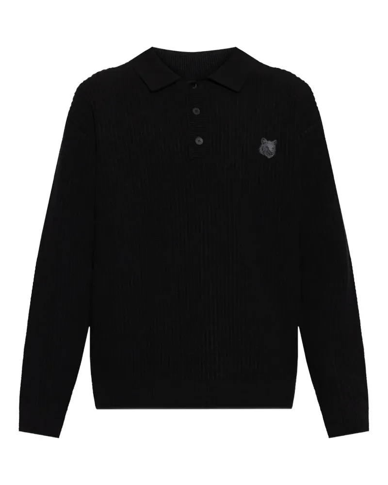 Kitsuné appliqué ribbed knitwear - Schwarz Schwarz