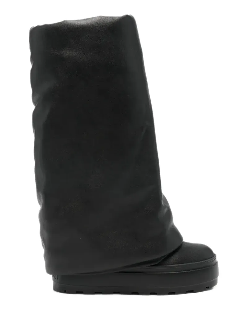 Casadei Plateau-Stiefel mit Umschlag - Schwarz Schwarz