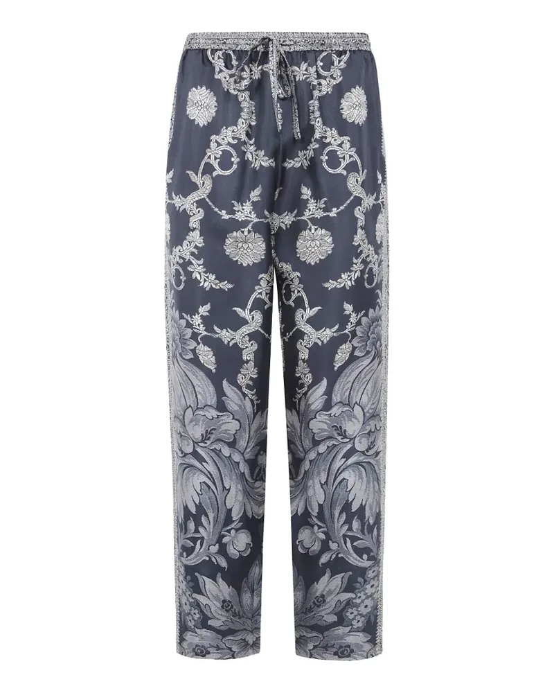 Pierre-Louis Mascia Seidenhose mit Blumenprint - Blau Blau