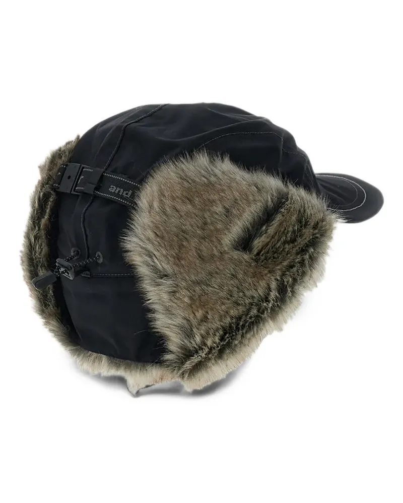 and wander faux-fur trim trapper hat - Schwarz Schwarz