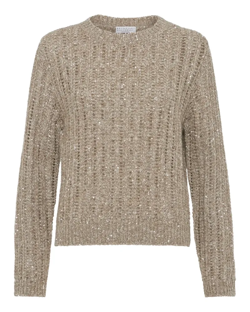 Brunello Cucinelli Pullover mit Pailletten - Nude Nude