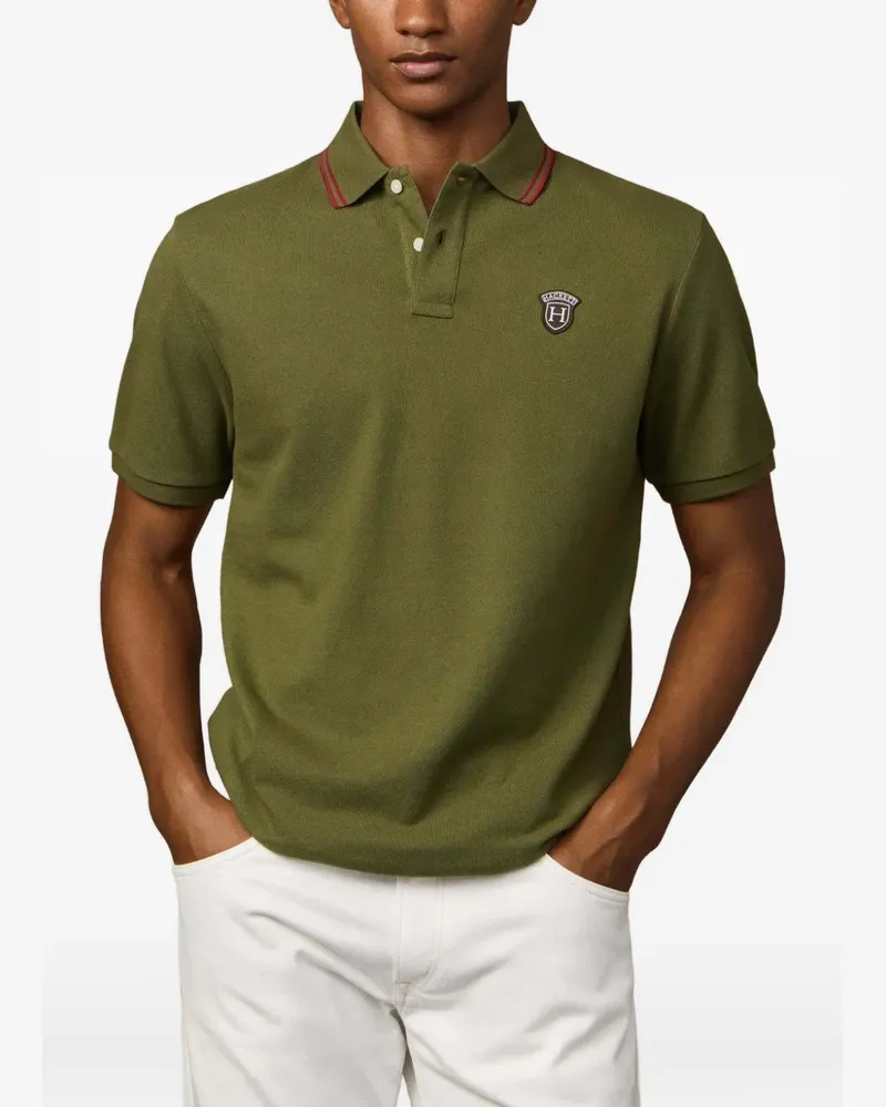 Hackett Poloshirt mit Patch - Grün Grün