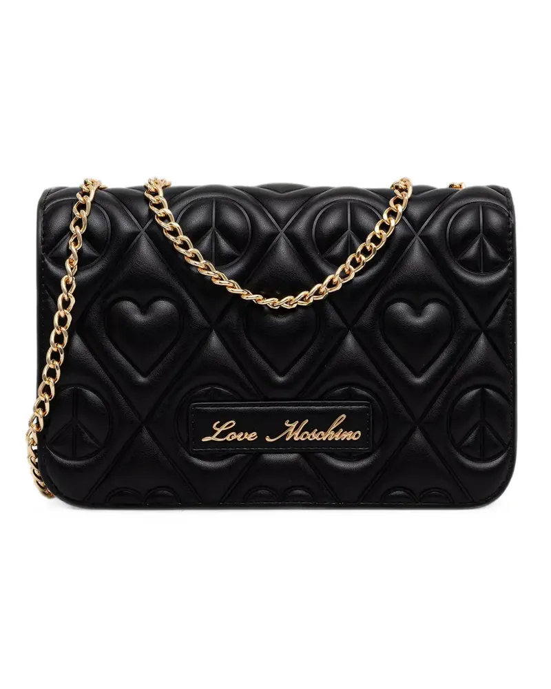 Moschino quilted heart-motif shoulder bag - Schwarz Schwarz