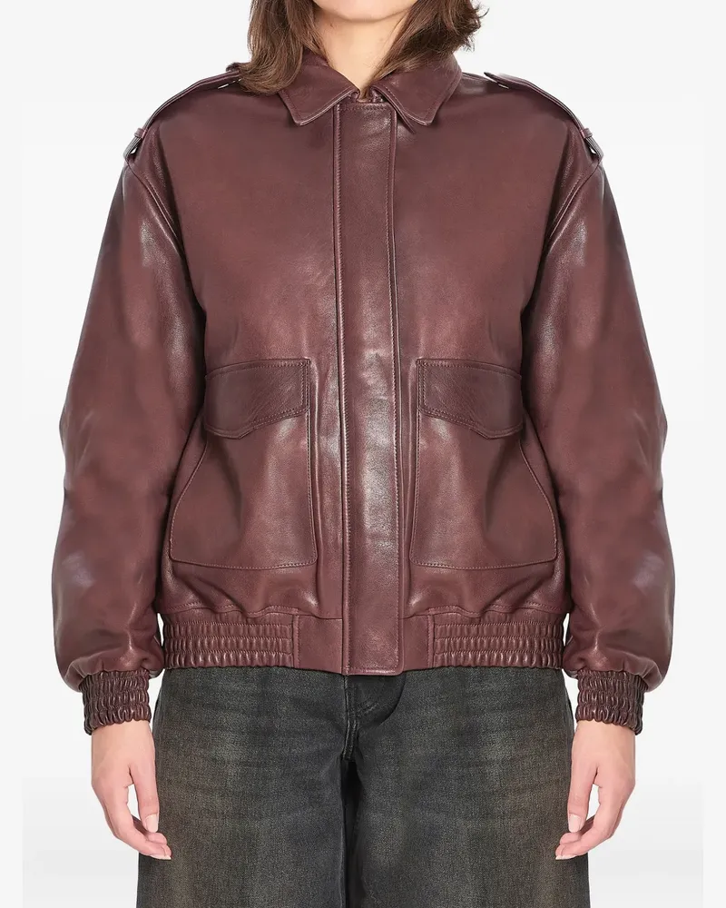 Arma Lederjacke mit spitzem Kragen - Braun Braun