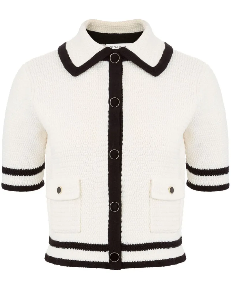 Nina Ricci Cardigan mit Dreiviertelärmeln - Weiß Weiß