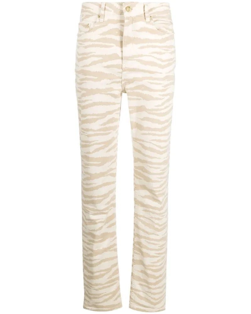 Ganni Swigy Jeans mit Print Nude