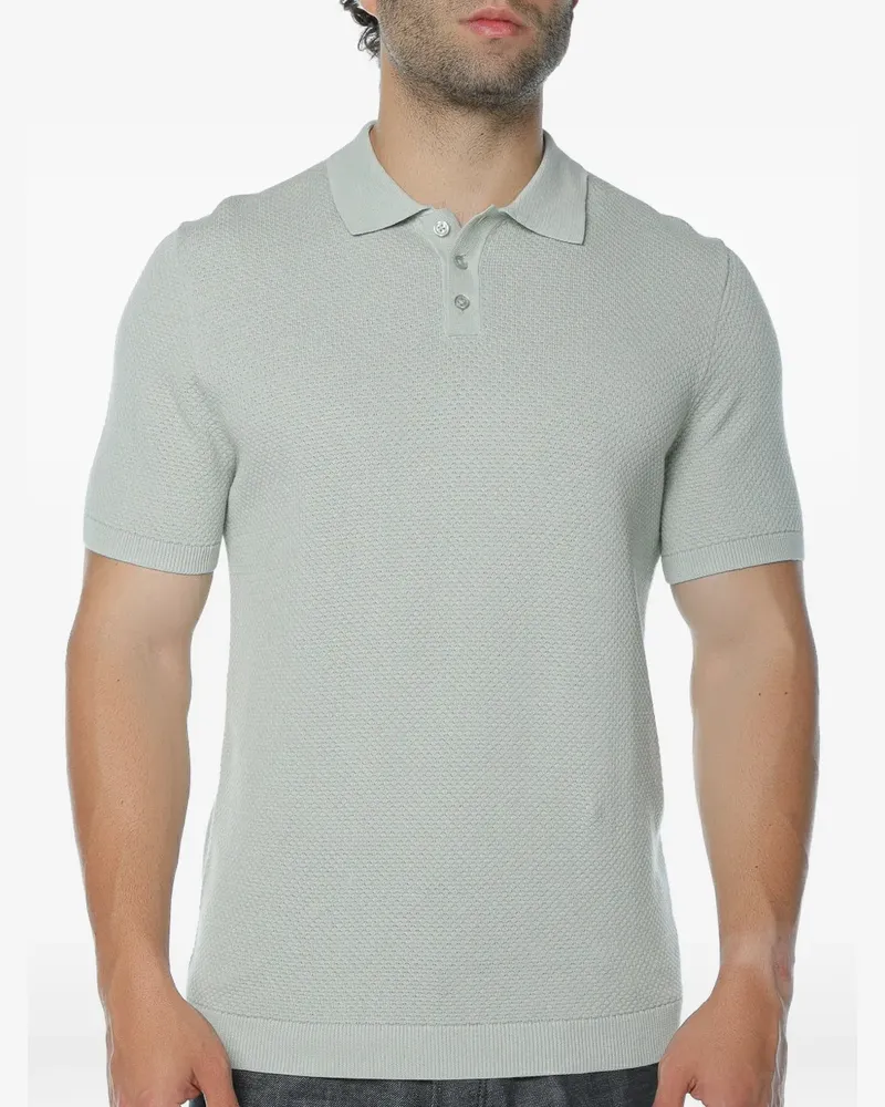 Drykorn Triton textured-knit polo shirt - Grau Grau